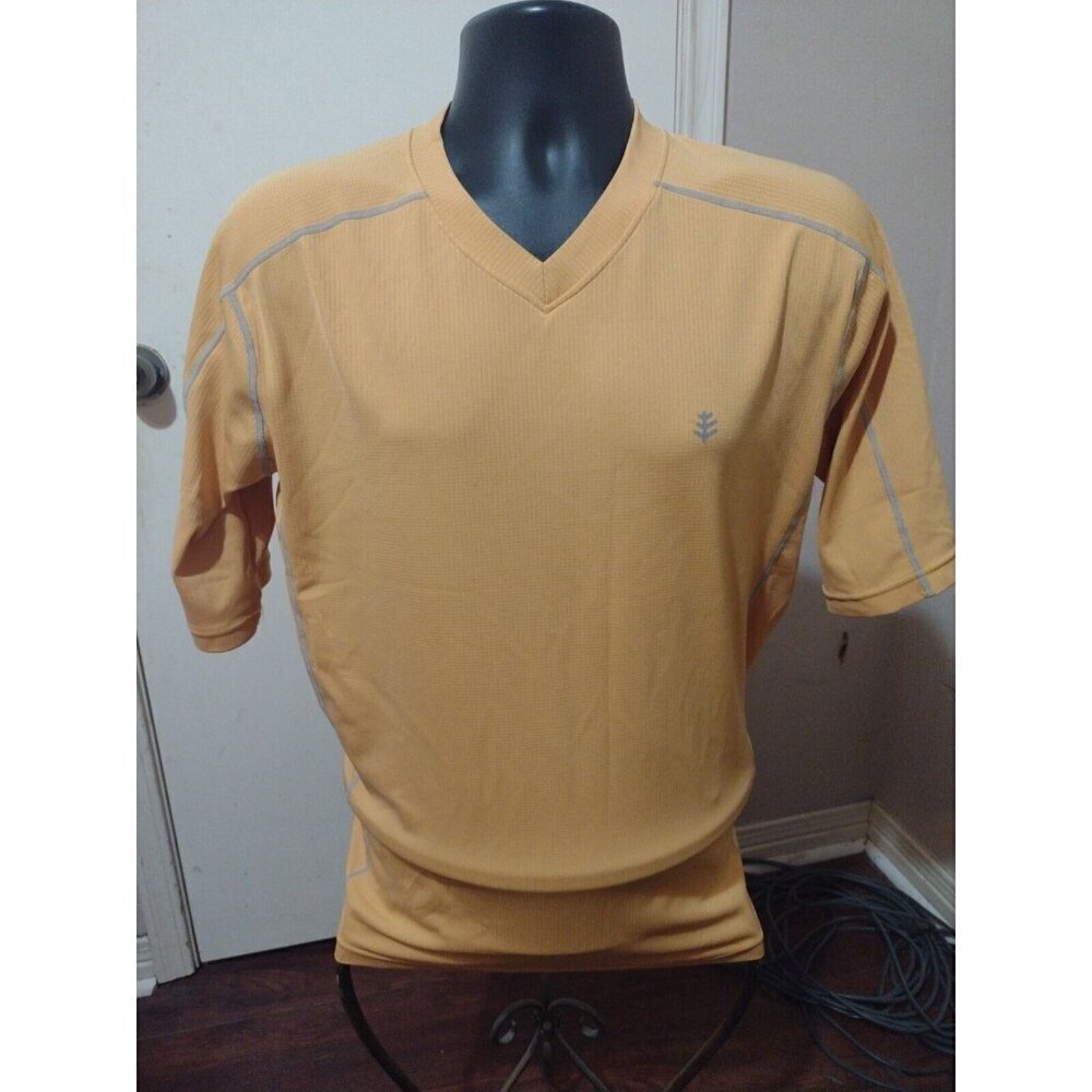 Coolibar Mens Large S/S Orange UPF 50+ Sun Protection Pullover‎ T-Shirt